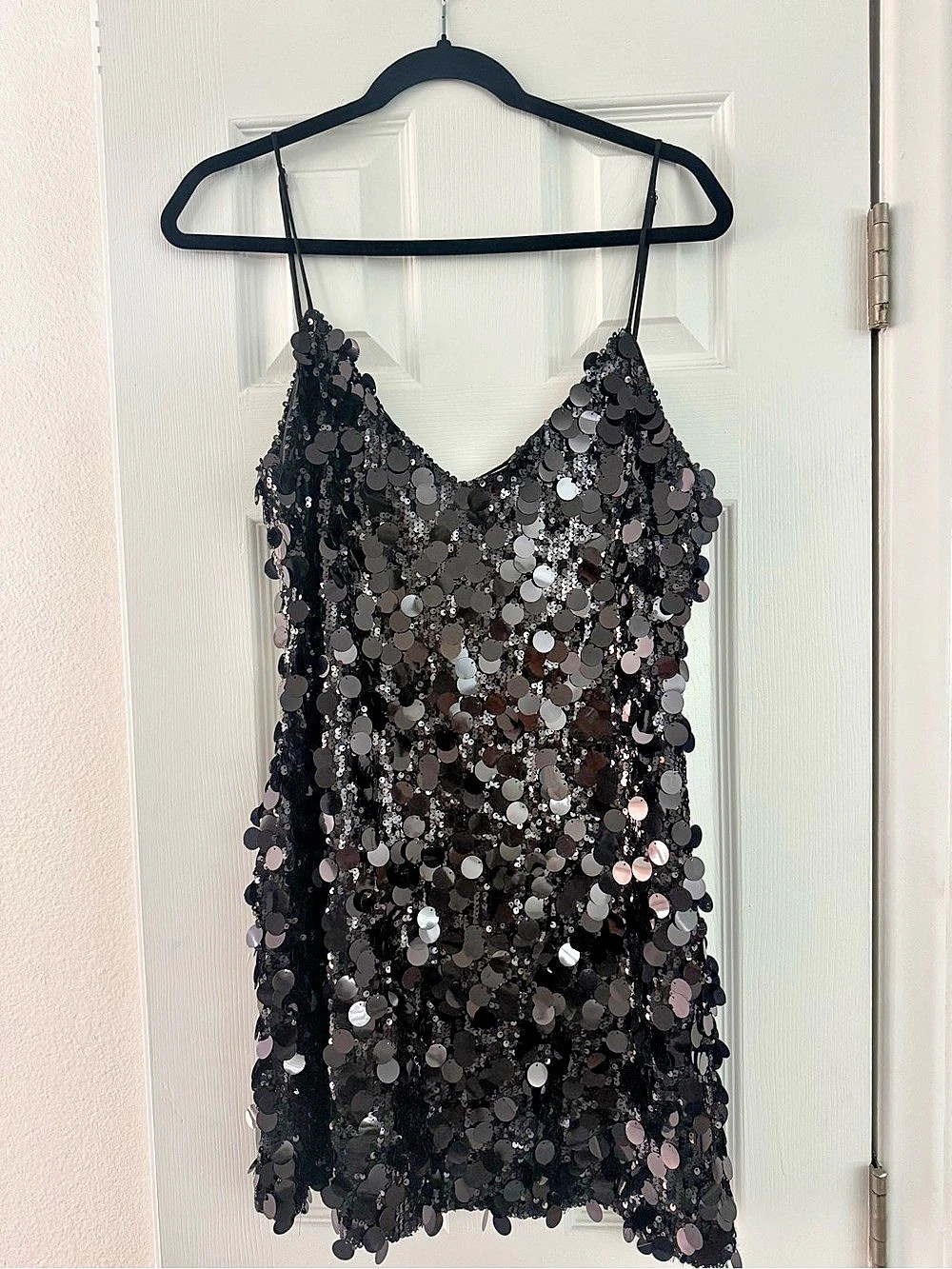 Meshki Black Sequin Mini Dress